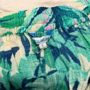 Blue Island Leafy Green and Teal Skirt